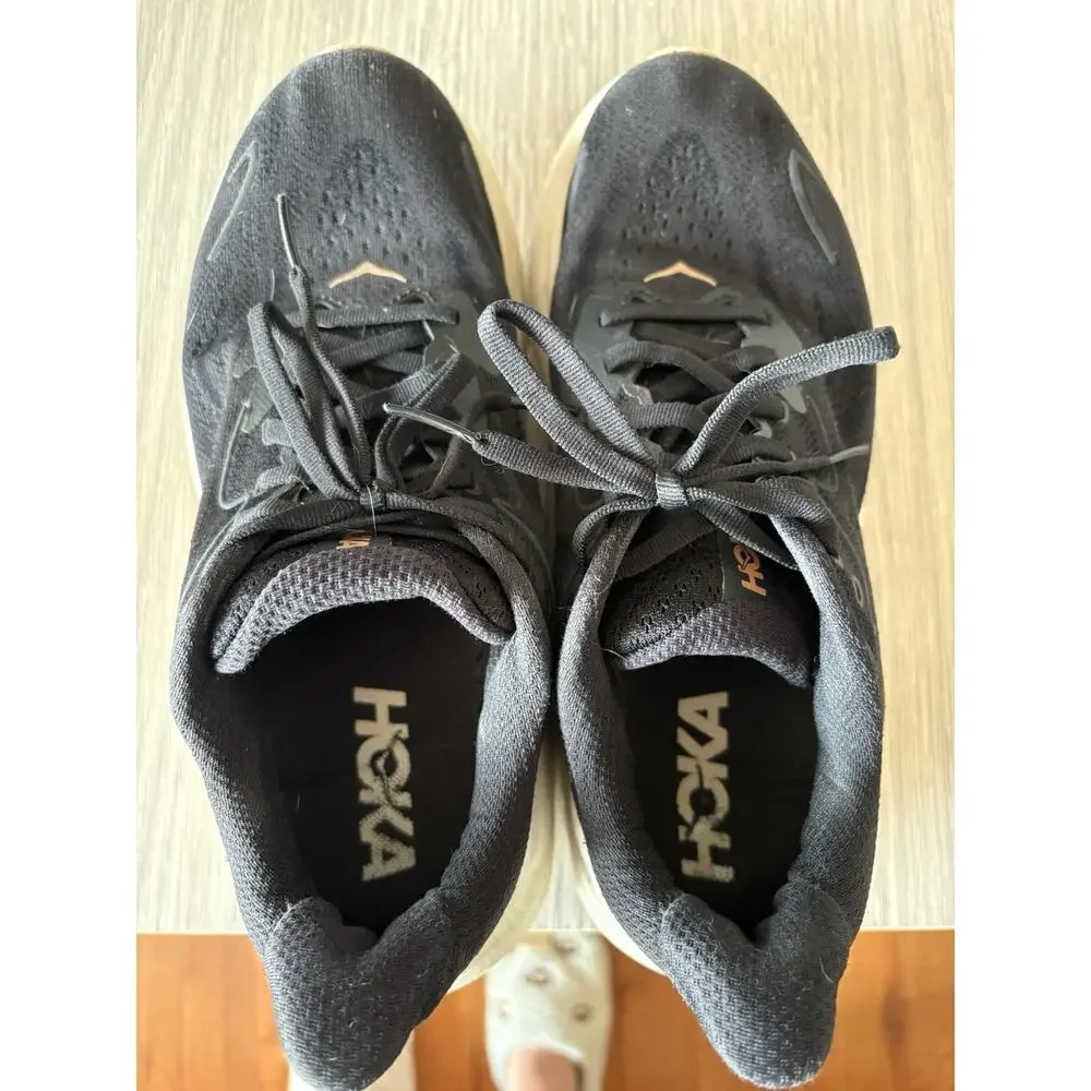 HOKA Clifton 10 Women’s Running Shoes Black Rose Gold Size 8.5B EU 40